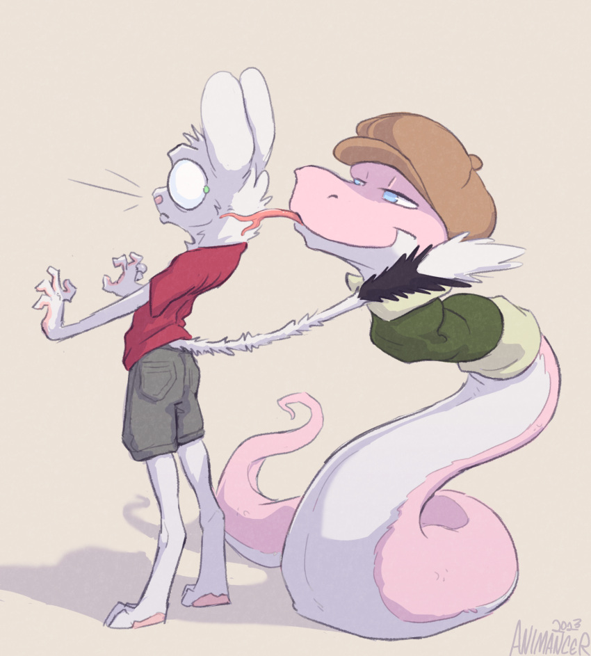 animancer bo dipodid forked_tongue hi_res jerboa licking luck_(animancer) mammal reptile rodent scalie snake tongue tongue_out