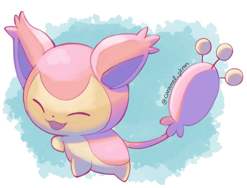 artist_name caramel_pkmn closed_eyes full_body highres no_humans open_mouth pokemon pokemon_(creature) skitty solo