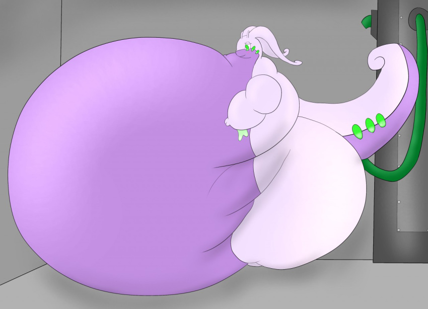 2020 air_inflation air_tank ambiguous_gender belly belly_expansion belly_inflation big_belly colored digital_media_(artwork) expansion generation_6_pokemon goodra green_eyes green_hose hgh-pine hose_in_butt hose_inflation hyper hyper_belly hyper_inflation inflation inflation_fetish nintendo pokemon pokemon_(species) purple_body purple_ears purple_tail smile solo swelling tail thick_tail