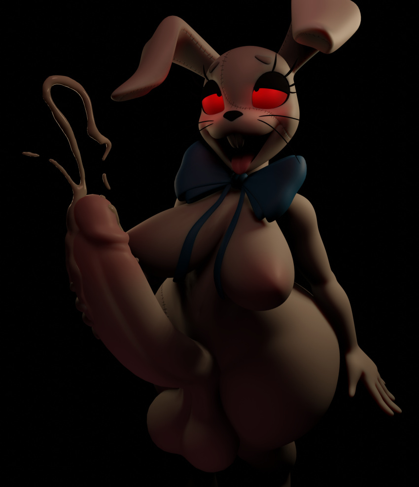 ahegao balls big_balls big_butt big_penis bitlobbs black_background bow_ribbon breasts butt ejaculation eyelashes female five_nights_at_freddy's five_nights_at_freddy's:_security_breach floppy_ears genitals hi_res huge_penis hyper hyper_genitalia hyper_penis lagomorph leporid looking_pleasured mammal nude open_mouth penis rabbit red_eyes scottgames seam_(sewing) simple_background solo solo_focus steel_wool_studios stitch_(sewing) stroking_penis teeth thick_thighs tongue vanny_(fnaf) white_body