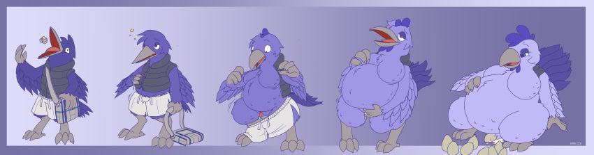 absurd_res anthro avian bird breast_growth breasts chicken digital_media_(artwork) female galliform gallus_(genus) gender_transformation growth hi_res m2f male male_to_female mtf_transformation phasianid pregnant run_rabbit_bounce sequence simple_background solo transformation