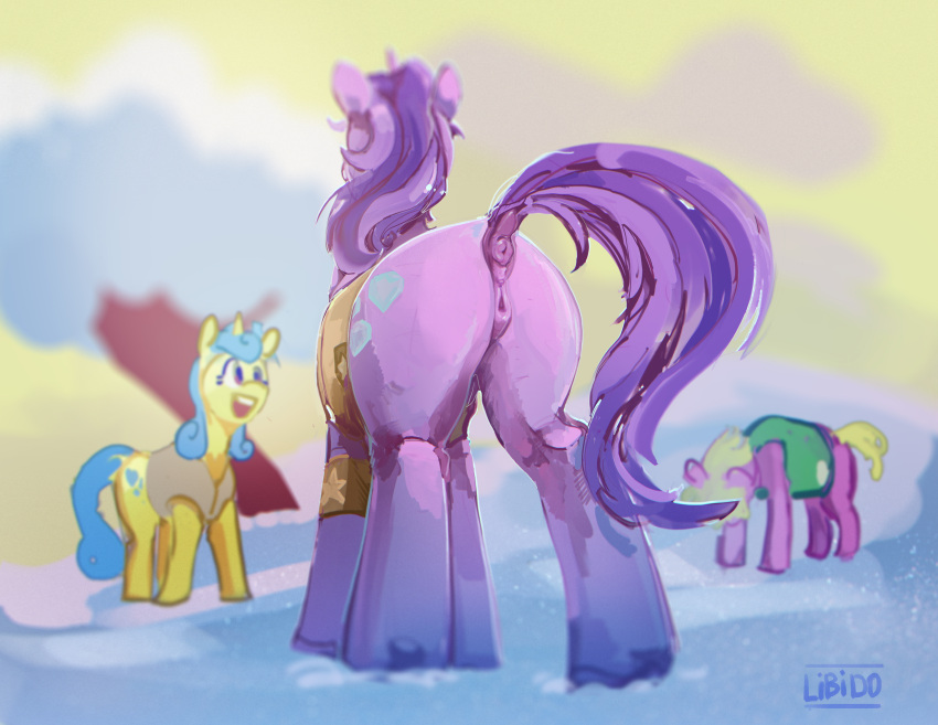 absurd_res amethyst_star_(mlp) animal_genitalia cherry_berry_(mlp) cutie_mark digital_media_(artwork) earth_pony equid equine female feral friendship_is_magic genitals group hair hasbro hi_res horn horse lemon_hearts_(mlp) libido mammal multicolored_hair my_little_pony nude pony pussy solo unicorn