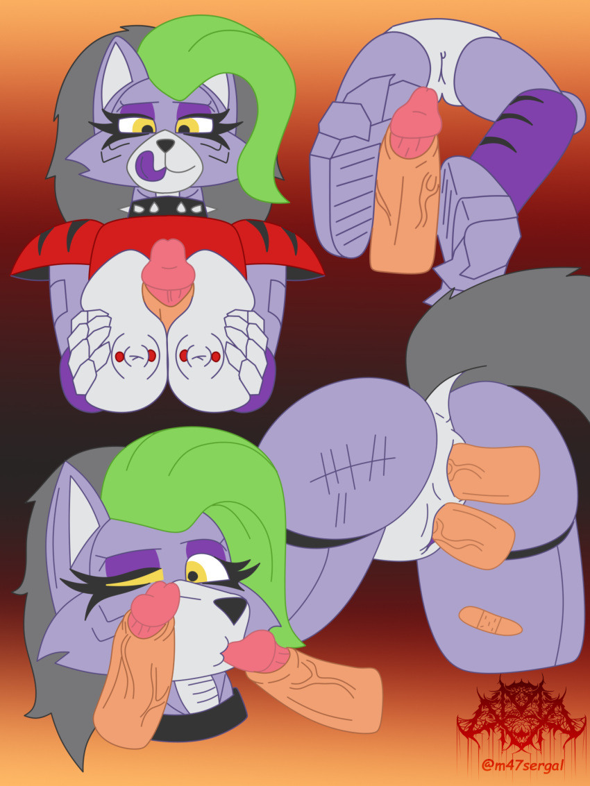 anal anthro breast_play breasts female five_nights_at_freddy's five_nights_at_freddy's:_security_breach foot_fetish genitals hi_res m-47 penis roxanne_wolf_(fnaf) scottgames sex solo steel_wool_studios titfuck vaginal