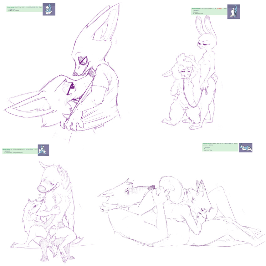 &lt;3 69_position absurd_res anthro assisted_exposure balls blush bovid breasts canid canine canis caprine ciwi collar dawn_bellwether disney duo female female/female fennec finnick fox frottage genitals group hi_res hyena judy_hopps lagomorph leash leporid male male/female male/male mammal mrs._wilde nick_wilde nipples nude oral ozzy_(weaver) pack_street penis pussy rabbit sex sheep smoking striped_hyena wolf zootopia