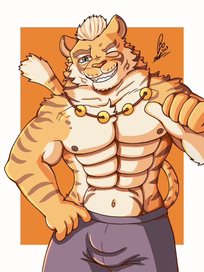 absurd_res hi_res humanoid lin_hu magnicus male male/male nekojishi sfw solo studio_klondike tigre