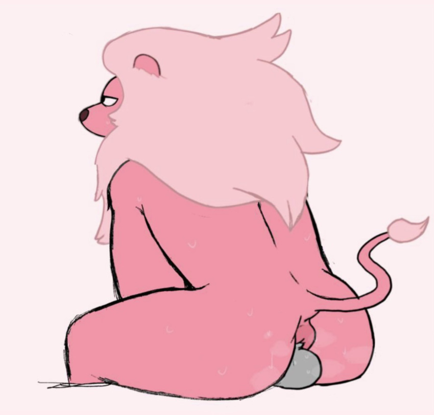 ambiguous_gender anthro anus bodily_fluids breath_cloud butt cartoon_network faceless_character facesitting felid happyroadkill hi_res humanoid lion lion_(steven_universe) male male/ambiguous mammal musk pantherine puffy_anus sitting_on_another steven_universe sweat sweaty_butt