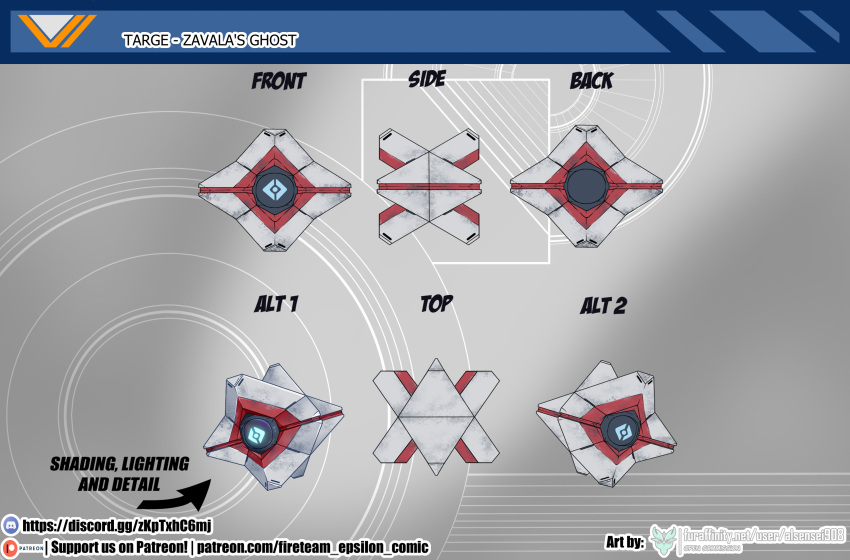 al_sensei908 comic destiny fireteam_epsilon ghost_(destiny) hi_res model_sheet targe_(ghost) video_games