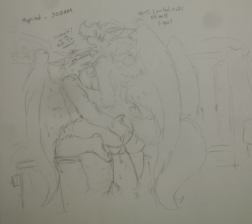 &lt;3 2023 anthro anthro_on_anthro anthro_penetrated anthro_penetrating anthro_penetrating_anthro biped blush breasts clothing dialogue dragon duo excalibur_(zerofox) female female_penetrated fur furred_dragon furred_wings furry_tail hair hat headgear headwear hi_res inside male male/female male_penetrating male_penetrating_female mostly_nude penetration sex sketch stand_and_carry_position standing standing_sex tail traditional_media_(artwork) vaginal vaginal_penetration wings zerofox1000