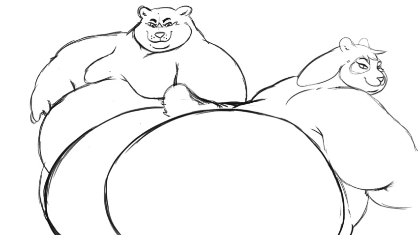 16:9 2014 american_black_bear animated anthro bangabear_(character) bear belly bent_over big_belly big_butt black_bear bottomless butt butt_slap clothed clothing duo female giant_panda gillpanda_(character) huge_belly huge_butt kazecat male male/female mammal monochrome moobs nude obese obese_anthro obese_female obese_male overweight overweight_anthro overweight_female overweight_male short_playtime simple_background slap spanking spanking_butt tail ursine white_background widescreen