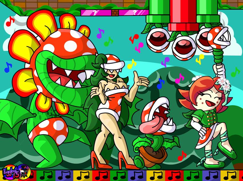 absurd_res anthro clothing digital_media_(artwork) eggbot15 elemental_creature fan_character female flora_fauna green_body group hi_res humanoid lips male mario_bros minus8 nintendo parade petey_piranha piranha_plant plant plant_pot seedrian sega sharp_teeth smile solo sonic_the_hedgehog_(series) sonic_x starla_the_seedrian_(character) teeth thick_lips underwear