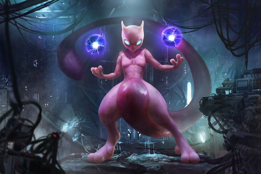 2023 3:2 3_fingers digital_media_(artwork) electricity energy fingers generation_1_pokemon glowing glowing_eyes inside legendary_pokemon male mewtwo nintendo orbs pokemon pokemon_(species) psychic_powers solo spectrumshift