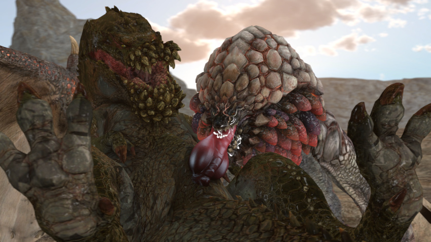 3d_(artwork) ambiguous_gender animal_genitalia bazelgeuse bodily_fluids brute_wyvern capcom claws cum cum_on_face deviljho digital_media_(artwork) dragon duo erection feet fellatio feral flying_wyvern genital_fluids genitals laid_back male male/ambiguous membrane_(anatomy) membranous_wings monster monster_hunter nude open_mouth oral pawpads penile penis pupils red_eyes red_penis rock scales scalie sex sharp_teeth slit_pupils source_filmmaker teeth toe_claws toes weekyle wing_claws wings wyvern yellow_eyes