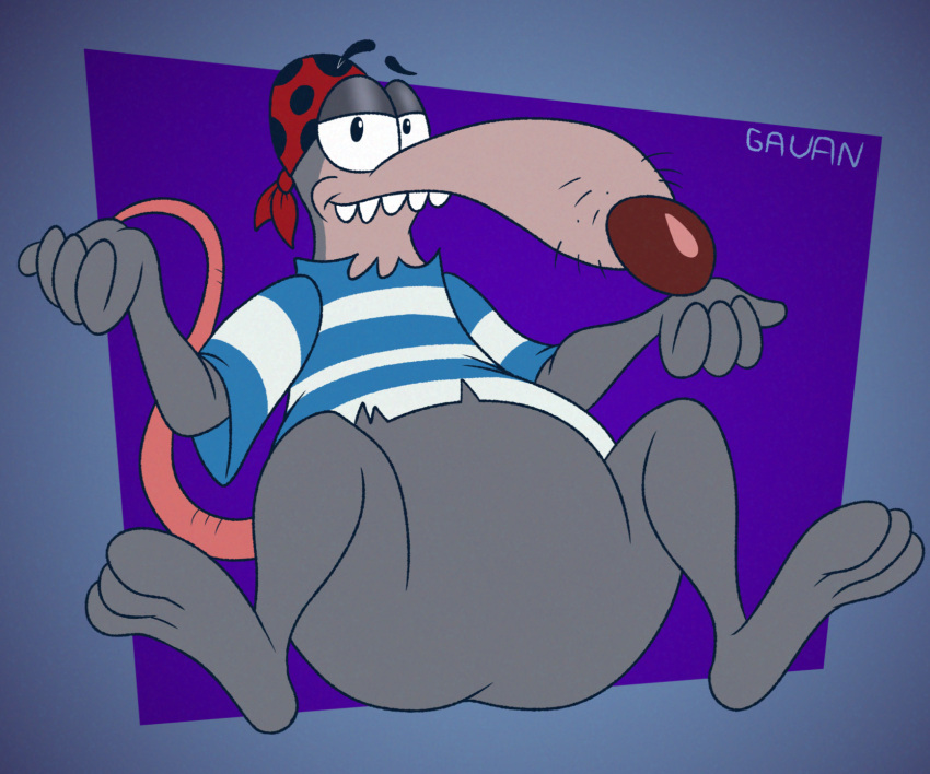 2023 3_toes 4_fingers anthro biped clothing feet fingers gavanzude grey_body hi_res mad_jack_the_pirate mammal murid murine rat rodent shirt simple_background sitting slightly_chubby snuk solo toes topwear