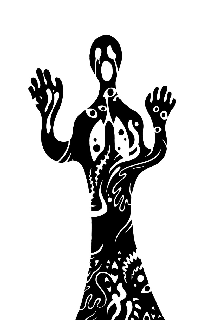 2014 5_fingers absorption_vore after_vore apode black_and_white bodily_fluids crying digital_drawing_(artwork) digital_media_(artwork) empty_eyes fingers flesh_creature hi_res humanoid legless lung male monochrome monster monstrous_humanoid multi_eye multi_mouth not_furry open_mouth organs scp-1119 scp_foundation simple_background solo standing sunnyclockwork tears teeth vore white_background