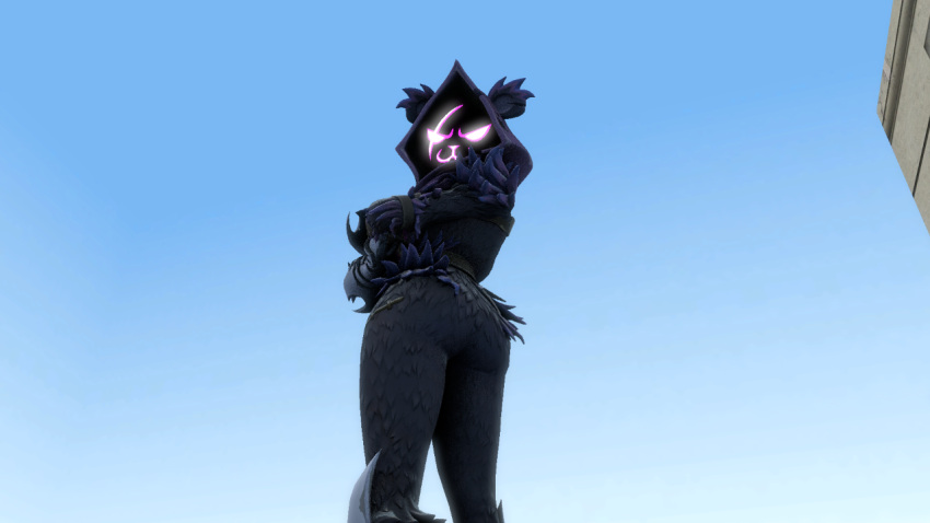 3d_(artwork) anthro bear butt clothing digital_media_(artwork) eehhhmazing_furry epic_games female fortnite fur grey_body grey_fur mammal purple_eyes raven_team_leader scar solo source_filmmaker sunny