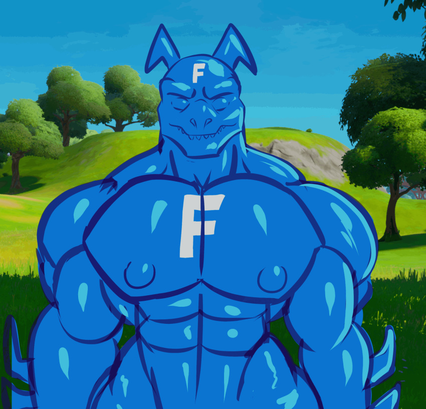 animated anthro blue_body chest_tattoo clothing dragon drone dronesuit epic_games flexing flexing_muscles flexing_pecs fortnite hi_res hybrid_(fortnite) latex male muscular muscular_male nipple_outline pecs pectoral_bulge rubber rubber_clothing rubber_suit scalie solo solo_focus tattoo tiburalgo tight_clothing