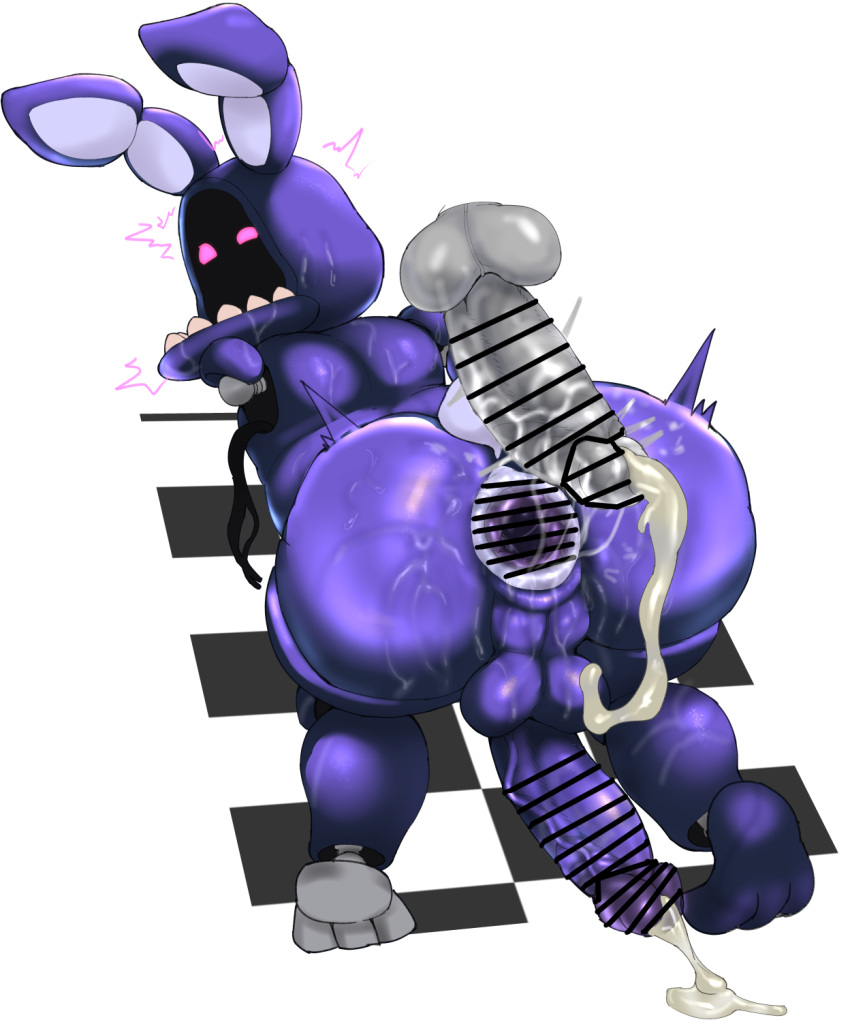 2023 3_toes after_sex anal_orgasm animatronic anus balls big_penis bodily_fluids butt censor_bar censored checkered_floor cum digital_media_(artwork) duo ejaculation exposed_wires faceless_character faceless_male feet five_nights_at_freddy's five_nights_at_freddy's_2 gaping gaping_anus genital_fluids genitals hi_res lagomorph leporid long_ears looking_back machine male male/male mammal man0. penis purple_balls purple_body purple_butt purple_penis rabbit robot scott_cawthon scottgames teeth toes twitching wire withered_bonnie_(fnaf)