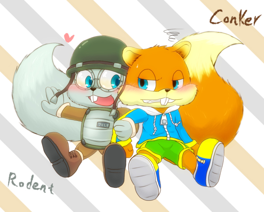 age_difference anthro conker conker's_bad_fur_day digital_drawing_(artwork) digital_media_(artwork) digital_painting_(artwork) duo male male/male mammal namoke rareware rodent rodent_(conker) sciurid tree_squirrel young younger_male