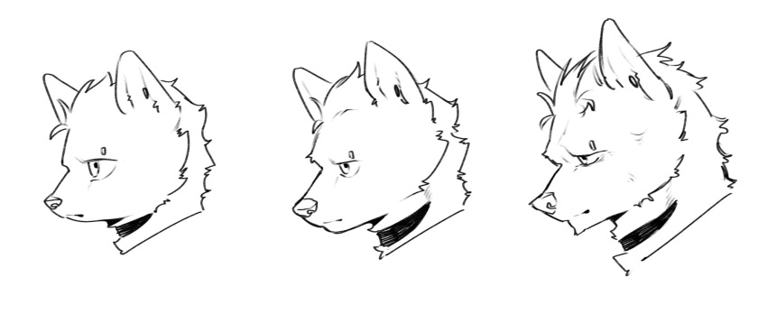 2023 age_progression anthro arknights collar ear_piercing eyebrow_piercing facial_piercing fur hair hi_res hyena hypergryph looking_away male mammal monochrome piercing pluto08010511 pu94_d1de4c solo spot_(arknights) spotted_hyena studio_montagne young