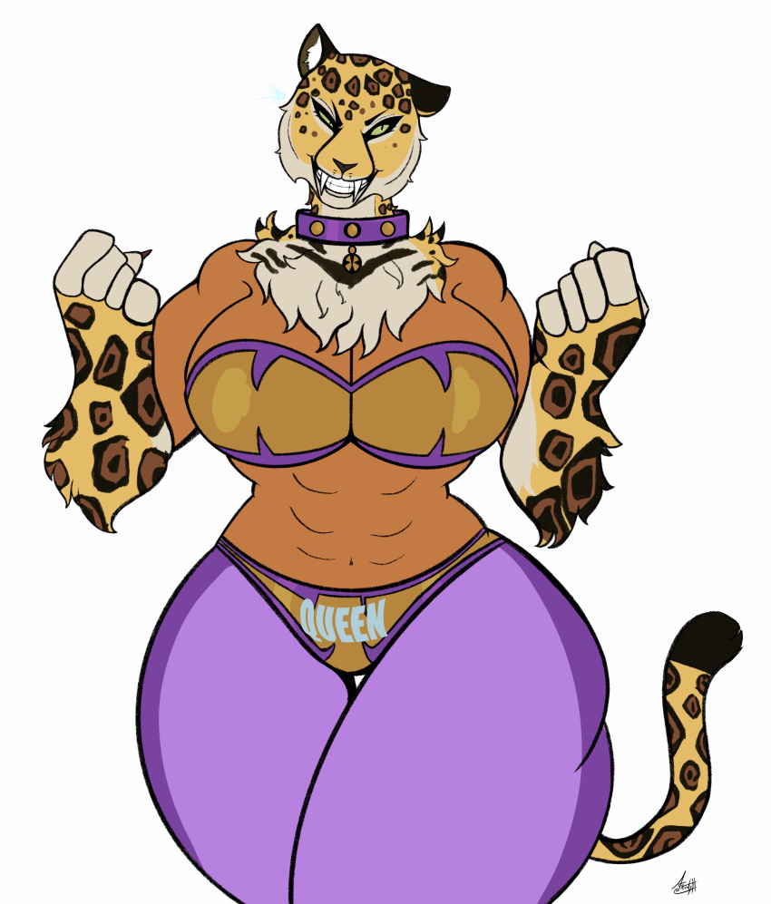 absurd_res anthro big_breasts big_butt breasts butt felid feline female hi_res jaguar king_(tekken) mammal muscular pantherine panthra78 solo strong_female tekken