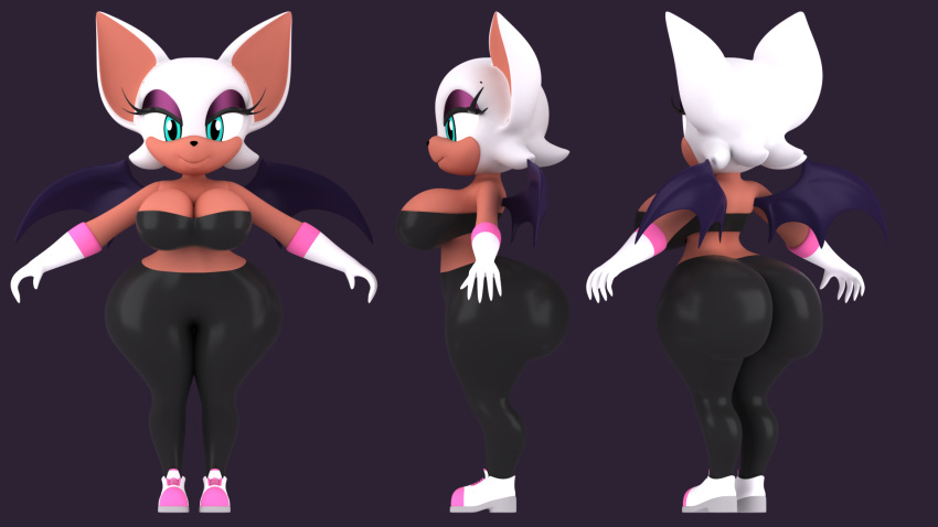 3d_(artwork) argos90 bat blender_(software) digital_media_(artwork) ebony female female/female hi_res mammal rouge_the_bat sega solo sonic_the_hedgehog_(series)