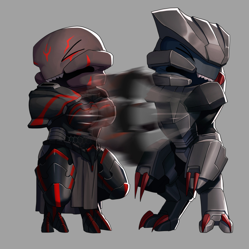 absurd_res alien armor black_armor chibi duo facial_markings female halo_(series) head_markings hi_res jega_'rdomnai leafjuly male male/female markings microsoft punch sangheili xbox_game_studios xyda