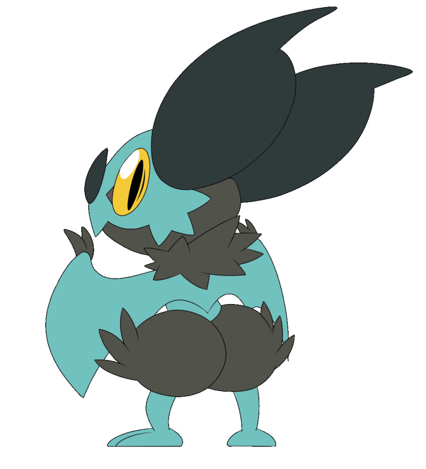 animated anthro bat black_body black_fur butt fur generation_6_pokemon green_body green_fur hi_res loop male mammal nightdazed nintendo noibat pokemon pokemon_(species) teeth wings yellow_eyes