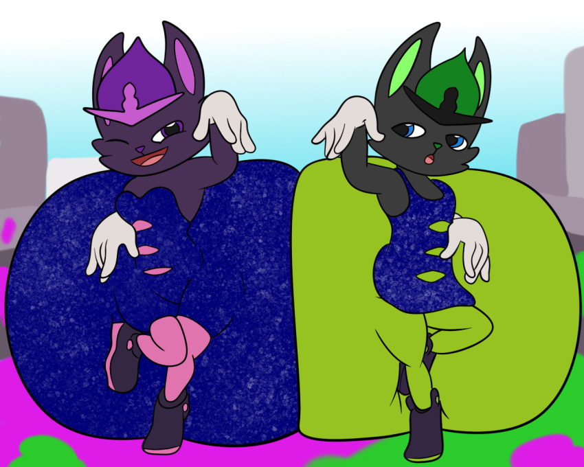 2023 alvro anthro big_butt black_clothing black_footwear black_shoes blue_eyes bottomwear bray_(drippe_monke) butt butt_bump butt_press butt_squish callie_(splatoon) cinderace clothing colored cosplay digital_media_(artwork) duo female flat_colors footwear generation_8_pokemon girly gloves green_bottomwear green_clothing green_inner_ear green_legwear green_nose green_tights grey_body grey_ears handwear huge_butt hyper hyper_butt legwear male male/female marie_(splatoon) nintendo open_mouth pink_bottomwear pink_clothing pink_tights pokemon pokemon_(species) pose purple_body purple_ears purple_eyes purple_inner_ear purple_nose reathe_(character) romper_suit smile splatoon squish tight_clothing tights white_clothing white_gloves white_handwear