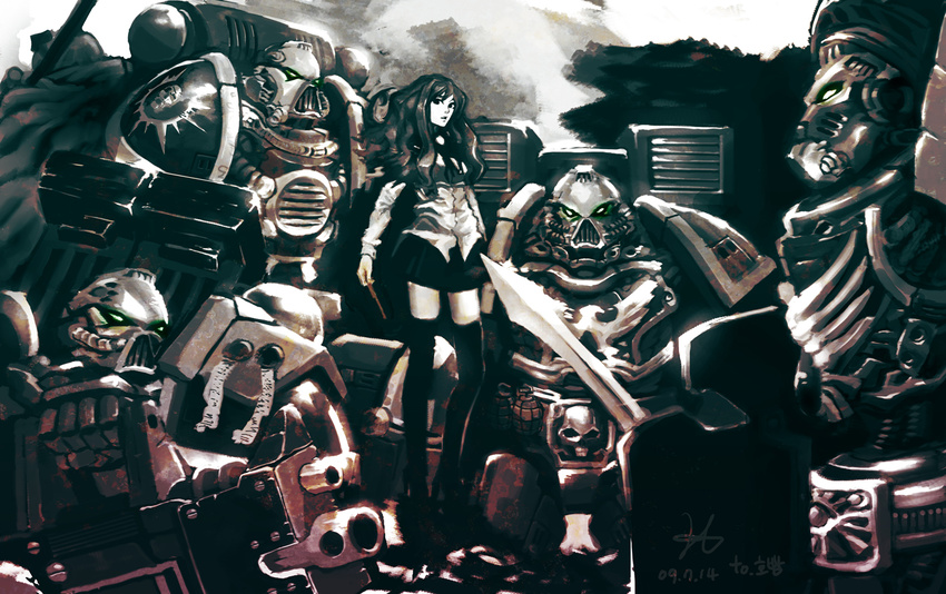 adeptus_astartes armor artist_request bolter crossover heresy korean louise_francoise_le_blanc_de_la_valliere purity_seal size_difference warhammer_40k weapon zero_no_tsukaima