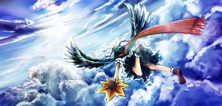 cloud flying same_2009 shameimaru_aya sky solo touhou