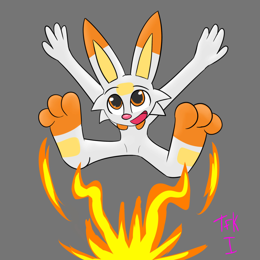 anthro anthrofied cub feet female foot_focus lagomorph male mammal nintendo paws pok&eacute;mon pok&eacute;mon_(species) pok&eacute;morph scorbunny thefurryking1 video_games young