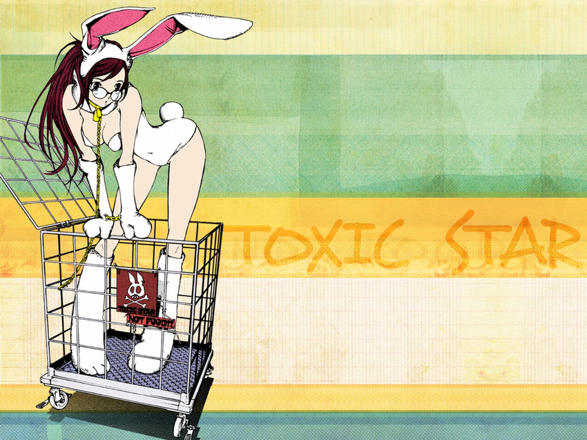 1280x960 air_gear animal_ears background bdsm bondage bound bunny bunny_ears bunny_tail bunnysuit cage chains cosplay female glasses gloves long_hair noyamano_ringo rabbit red_hair tail toxic_star vector_trace wallpaper