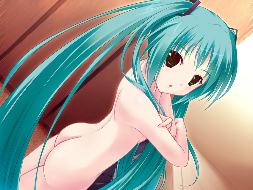 amino_kohaku ass duplicate hatsune_miku highres long_hair solo very_long_hair vocaloid