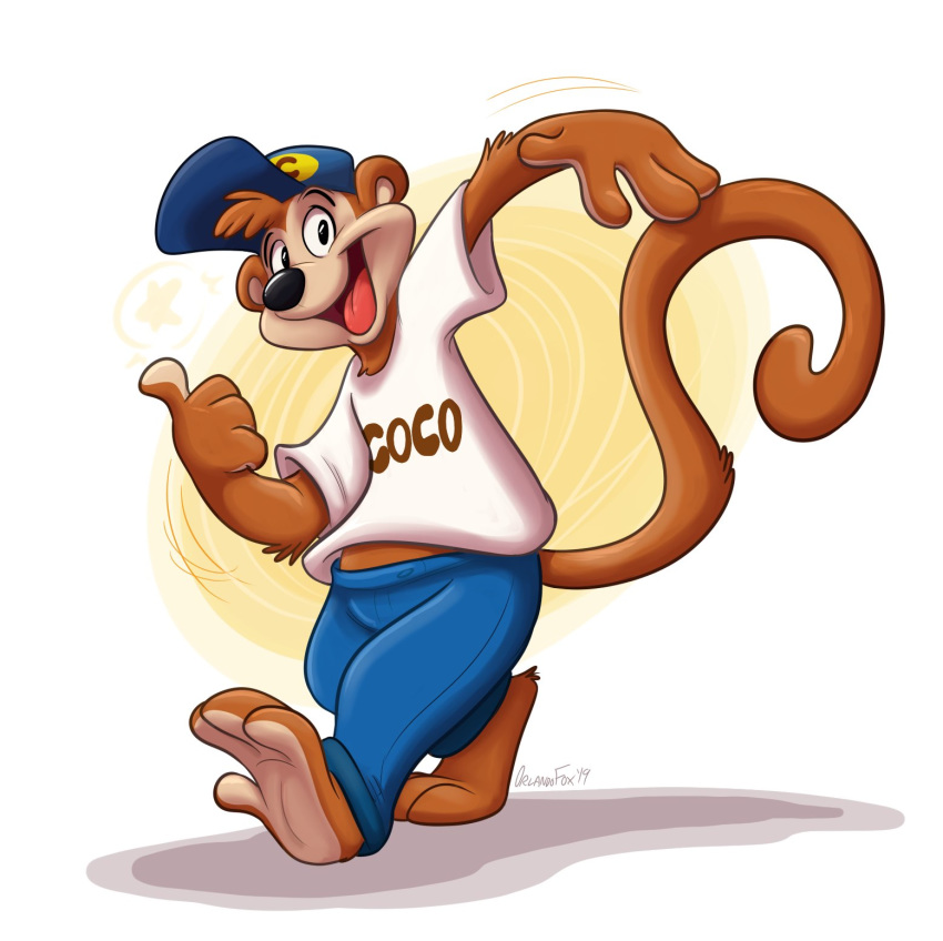 2019 anthro clothed clothing coco_pops coco_the_monkey mammal mascot monkey orlandofox primate