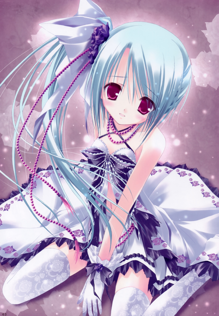 absurdres beads blue_hair dress duel_dolls highres huge_filesize pink_eyes solo thighhighs tinker_bell