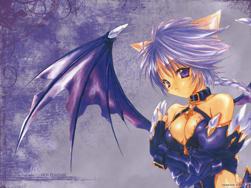 1280x960 animal_ears aoi_nanase bat_wings demon_girl nanase_aoi wings