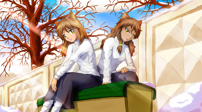 2girls highres huyase multiple_girls uvao-tan