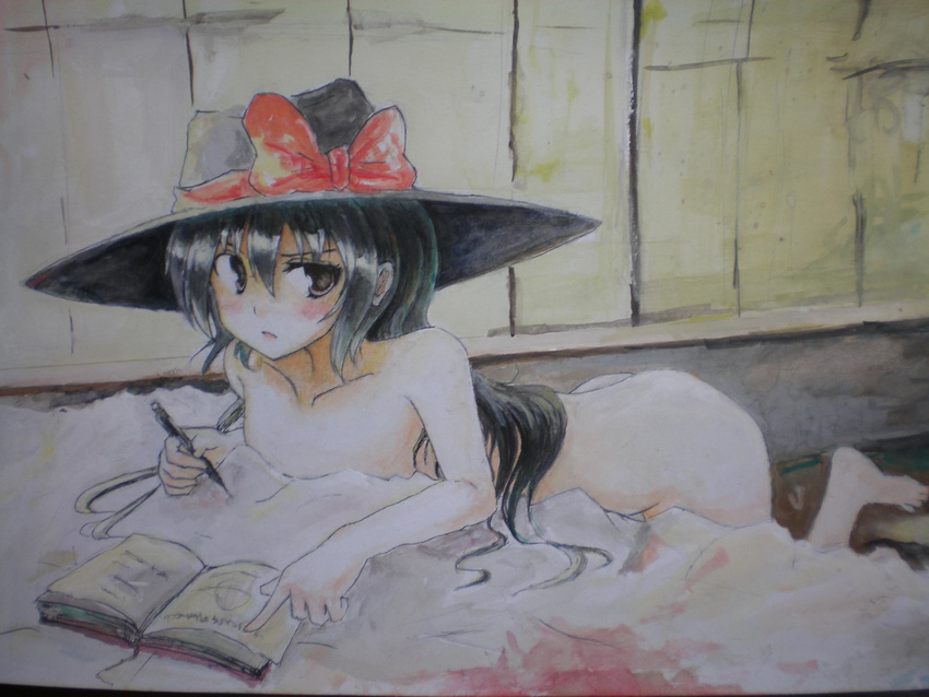 book hat highres nude solo taji_(crowview) touhou usami_renko