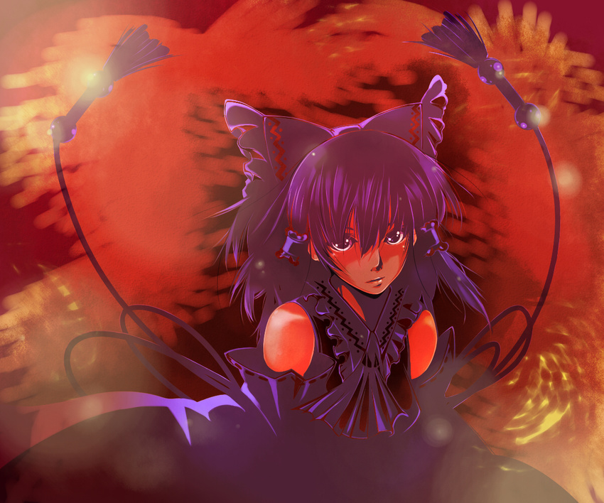 bad_id bad_pixiv_id detached_sleeves hakurei_reimu herin_(dark-angel) looking_up purple_eyes purple_hair solo touhou