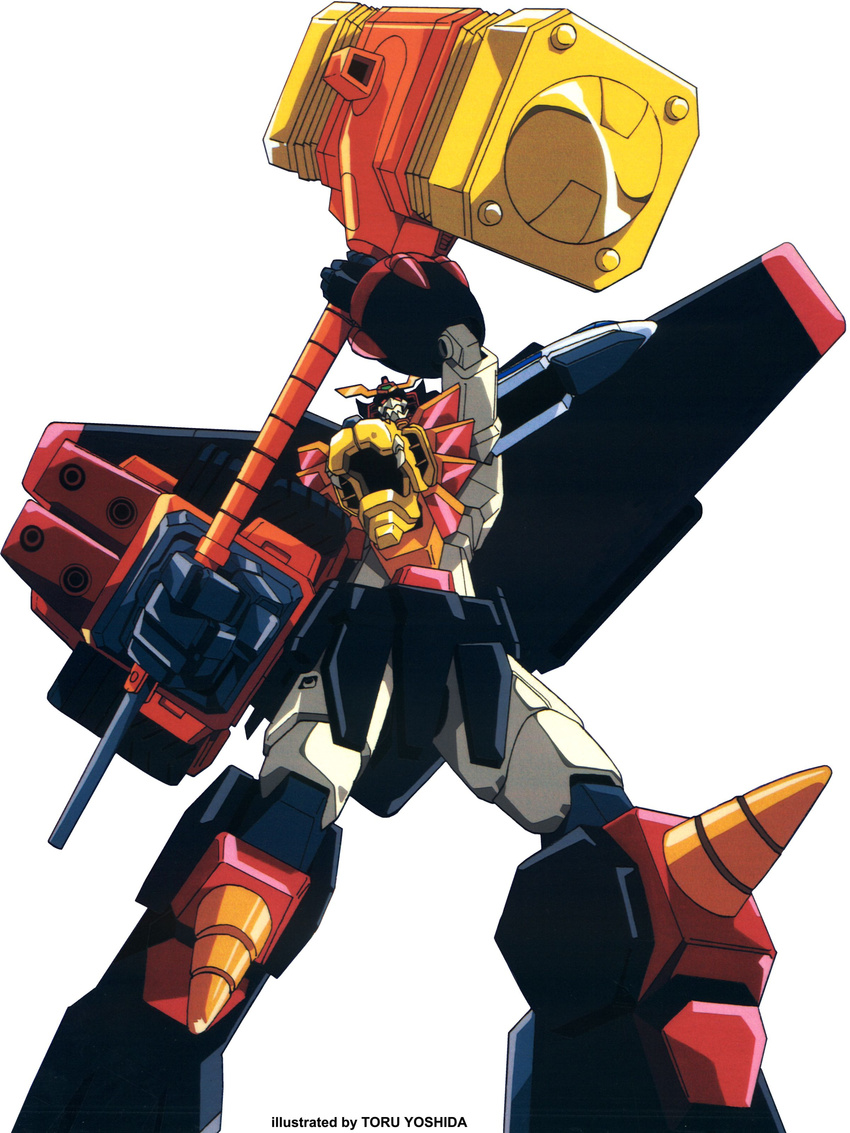 artist_request gaogaigar goldion_hammer highres mecha no_humans yuusha_ou_gaogaigar yuusha_series