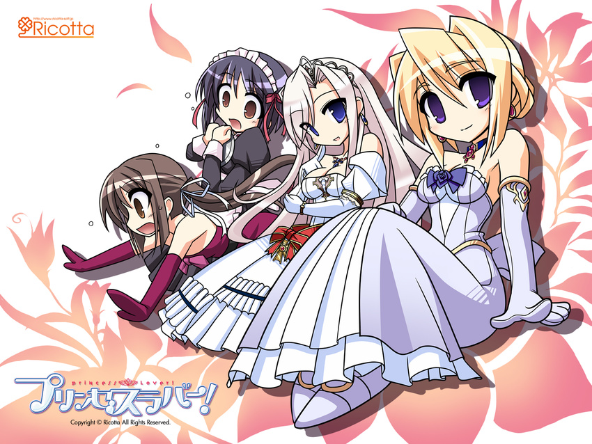 charlotte_hazelrink chibi cleavage dress fujikura_yuu maid princess_lover! seika_houjouin sylvia_van_hossen wallpaper