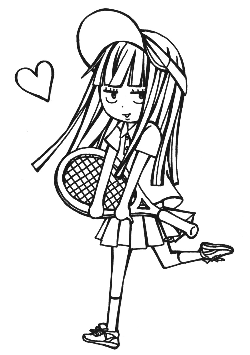 chibi kimi_ni_todoke kuronuma_sawako monochrome tagme tennis