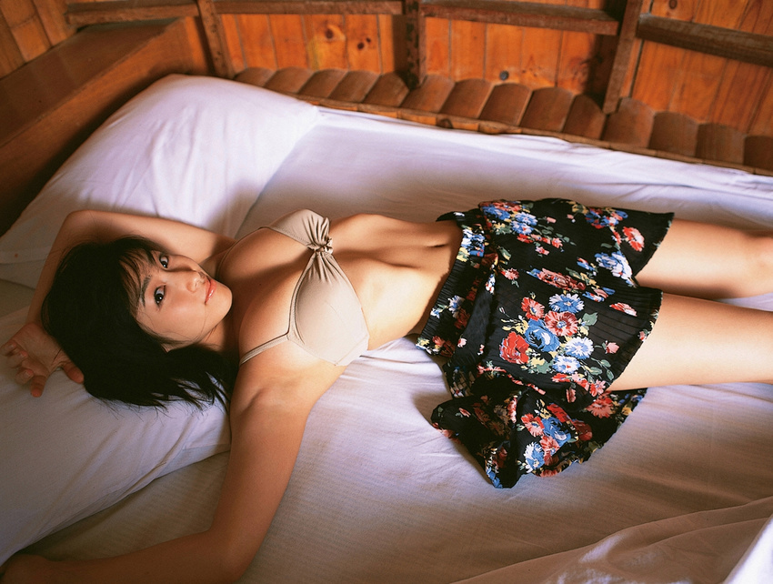 bed bikini_top breasts cleavage sato_hiroki skirt ysweb_vol_32