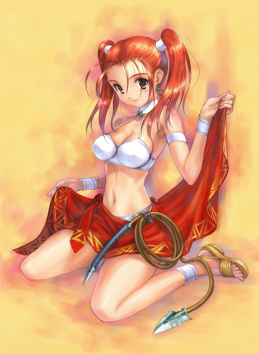 absurdres dancer's_costume_(dq) dragon_quest dragon_quest_viii duplicate goto_p highres jessica_albert solo twintails whip
