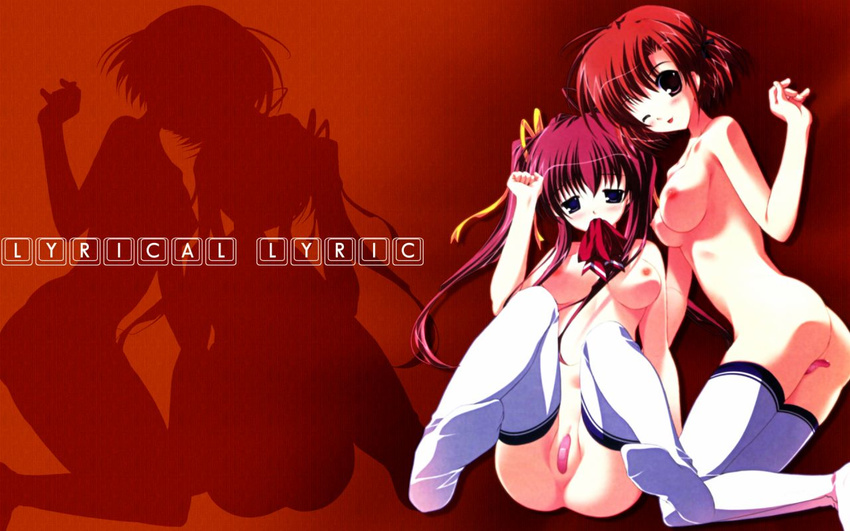 2girls lyrical_lyric multiple_girls nude pussy wallpaper