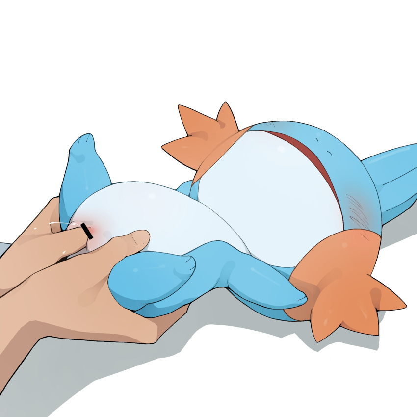 1girl creatures_(company) game_freak gen_3_pokemon hand highres mudkip nintendo open_mouth penetration pokemon youjomodoki