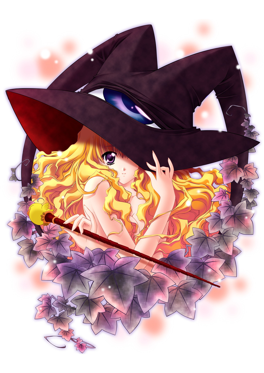 absurdres blonde_hair carnelian hat highres lilith_(yamibou) long_hair purple_eyes solo witch_hat yami_to_boushi_to_hon_no_tabibito