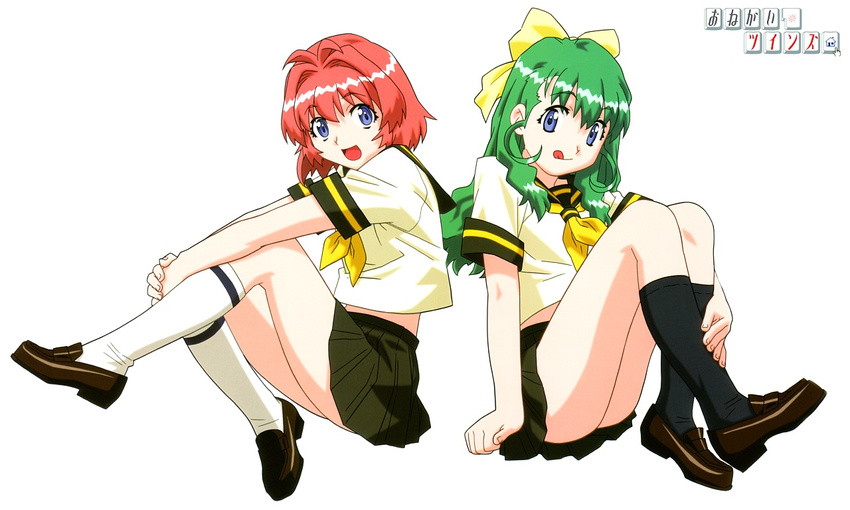 artist_request bangs miyafuji_miina multiple_girls onegai_twins onodera_karen red_hair school_uniform