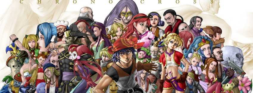 absolutely_everyone character_request chrono_(series) chrono_cross doc_(chrono_cross) draggy everyone fargo_(chrono_cross) female funguy glenn_(chrono_cross) greco grobyc guile_(chrono_cross) harle highres hoshi_no_ko irenes janice_(chrono_cross) karsh kid_(chrono_cross) korcha leah leena long_image luccia luccia_(chrono_cross) lynx macha male marcy marcy_(chrono_cross) mel_(chrono_cross) miki_(chrono_cross) mojo_(chrono_cross) neofio nikki_(chrono_cross) norris_(chrono_cross) orcha orlha pierre pip poshul radius raikou_(pixiv70527) razzly rena_(chrono_cross) riddel serge skelly sneff sprigg starky steena tsukuyomi_(chrono_cross) turnip_(chrono_cross) van_(chrono_cross) viper_(chrono_cross) wide_image zappa_(chrono_cross) zoah