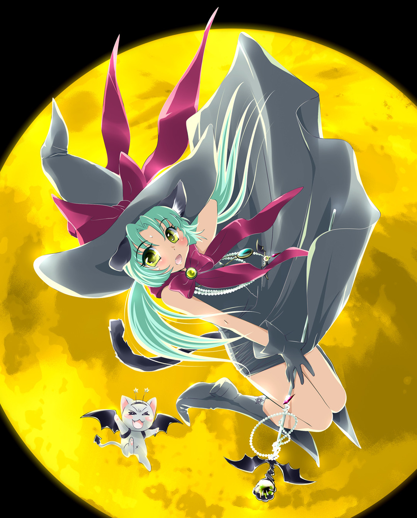 animal_ears cat_ears copyright_request highres meineko moon solo witch